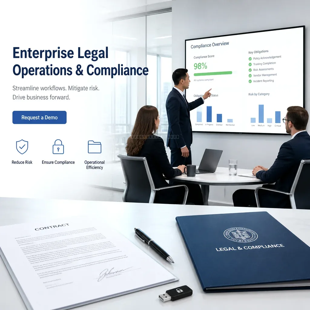 Flowchart showing pilot, playbook, implementation and monitoring phases for legal operations