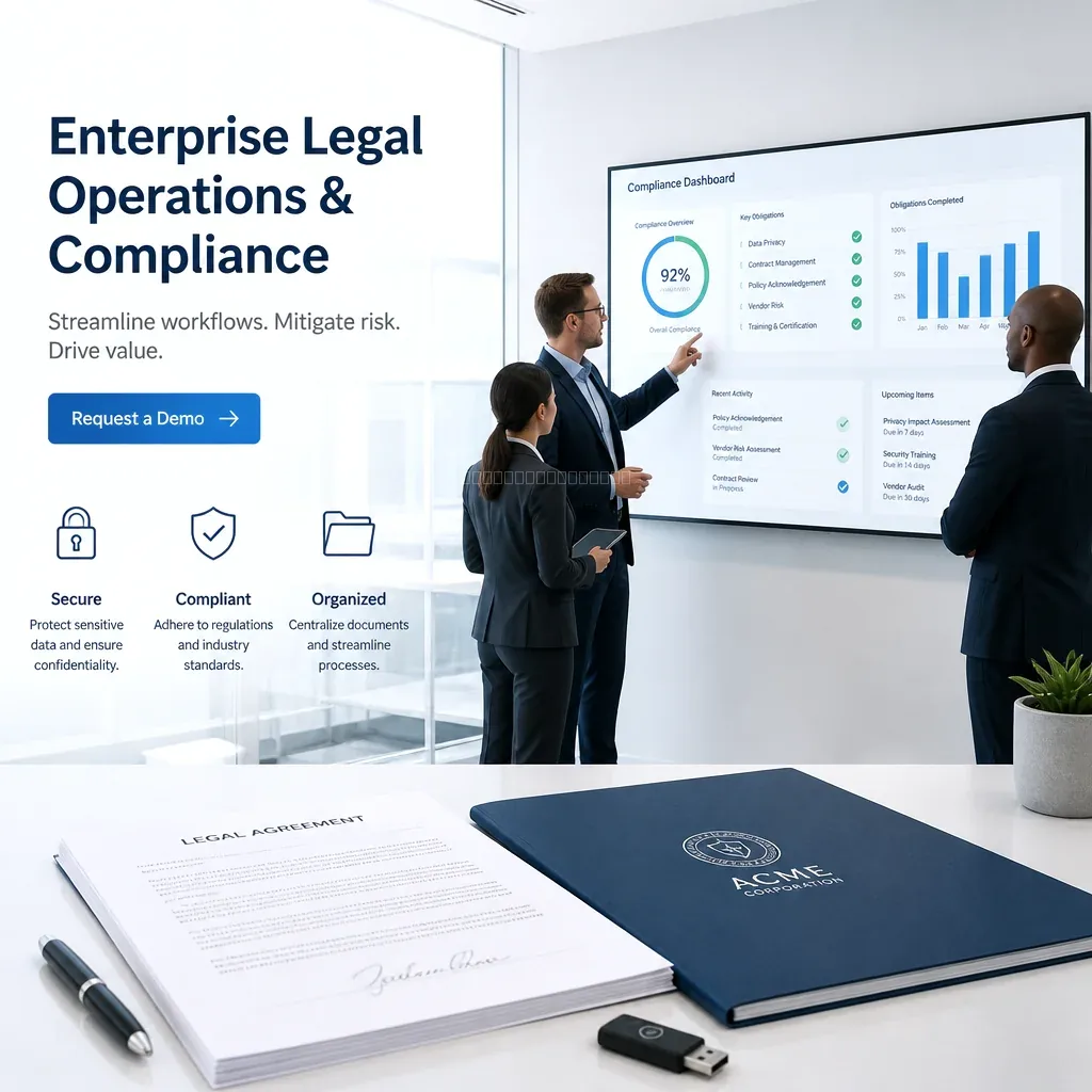 Flowchart showing pilot, playbook, implementation and monitoring phases for legal operations